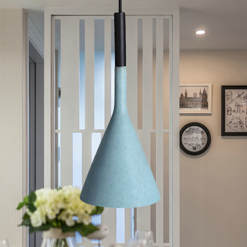 Metallic Funnel Shade Hanging Lamp Adult Bedroom 1 Bulb Contemporary Pendant Light Clearhalo 'Ceiling Lights' 'Modern Pendants' 'Modern' 'Pendant Lights' 'Pendants' Lighting' 242687