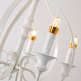 Swooping Arm Metal Chandelier Light Traditional 5 Lights Dining Room Pendant Lighting in White Clearhalo 'Ceiling Lights' 'Chandeliers' Lighting' 2427052