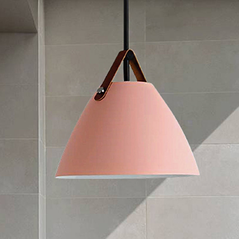 Nordic Style Curved Coolie Pendant Light One Light Aluminum Hanging Lamp in Black/Blue/Grey/Pink/White for Dining Room Clearhalo 'Ceiling Lights' 'Modern Pendants' 'Modern' 'Pendant Lights' 'Pendants' Lighting' 242784