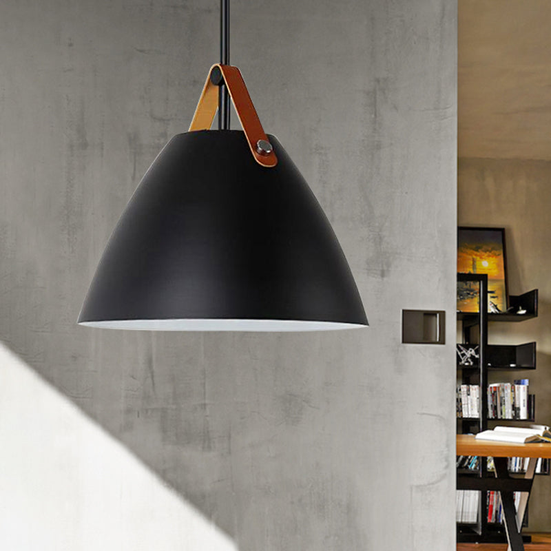 Nordic Style Curved Coolie Pendant Light One Light Aluminum Hanging Lamp in Black/Blue/Grey/Pink/White for Dining Room Black Clearhalo 'Ceiling Lights' 'Modern Pendants' 'Modern' 'Pendant Lights' 'Pendants' Lighting' 242787