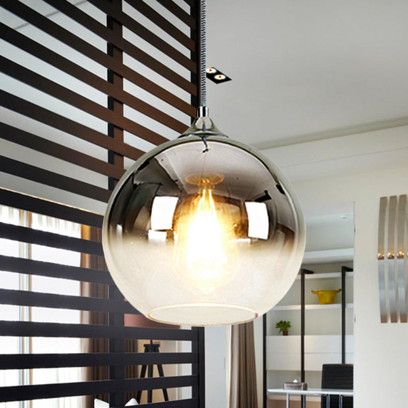 8"/10"/12"W Globe Pendant Lighting Nordic Glass 1 Light Sliver/Gold/Rose Gold Hanging Light Clearhalo 'Ceiling Lights' 'Glass shade' 'Glass' 'Modern Pendants' 'Modern' 'Pendant Lights' 'Pendants' Lighting' 242796