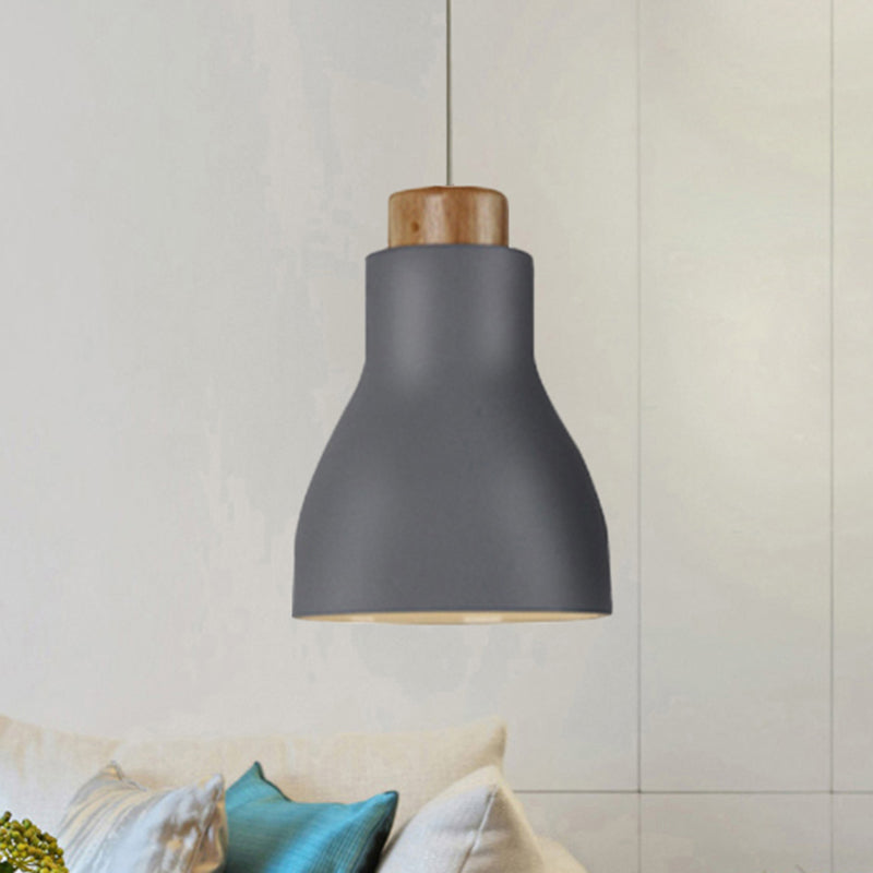 Nordic Half-Bottle Pendant Light One Head Metallic Hanging Light for Balcony Study Room Grey Clearhalo 'Ceiling Lights' 'Modern Pendants' 'Modern' 'Pendant Lights' 'Pendants' Lighting' 242821