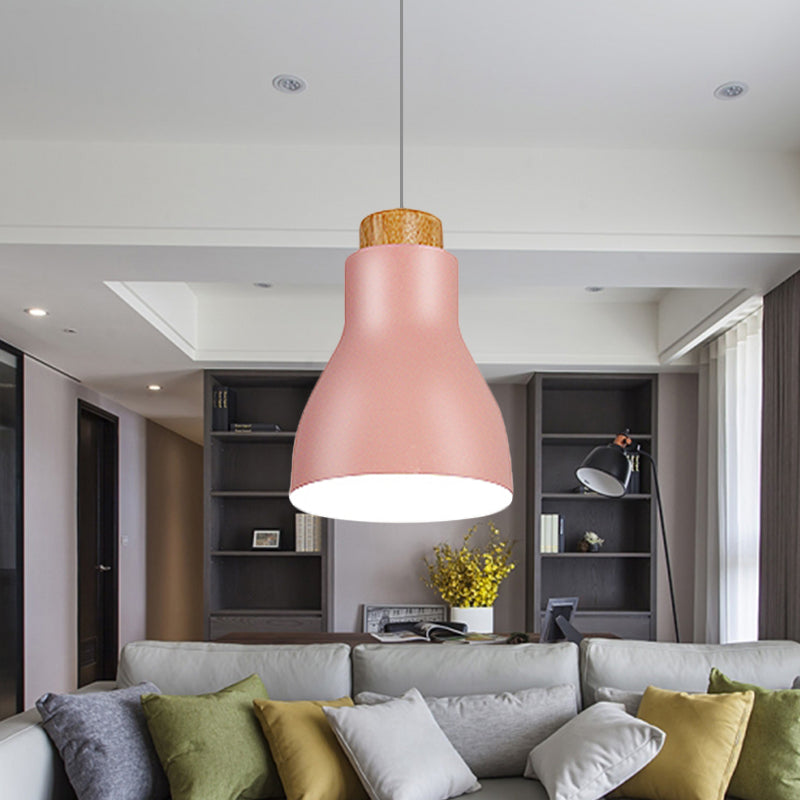 Nordic Half-Bottle Pendant Light One Head Metallic Hanging Light for Balcony Study Room Pink Clearhalo 'Ceiling Lights' 'Modern Pendants' 'Modern' 'Pendant Lights' 'Pendants' Lighting' 242825