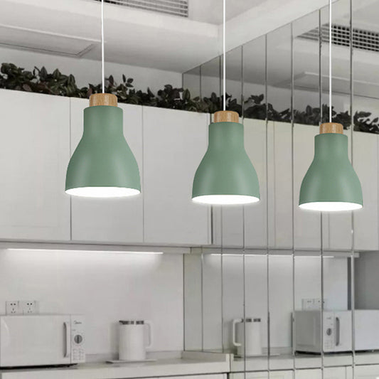 Nordic Half-Bottle Pendant Light One Head Metallic Hanging Light for Balcony Study Room Green Clearhalo 'Ceiling Lights' 'Modern Pendants' 'Modern' 'Pendant Lights' 'Pendants' Lighting' 242827