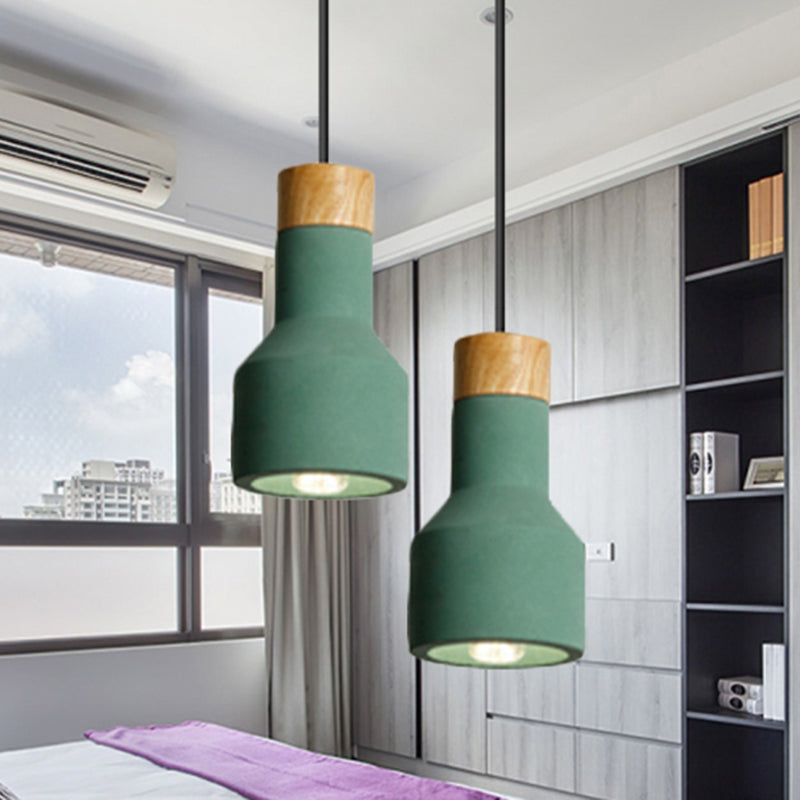 Nordic Stylish Ceiling Pendant Torch Shape One Light Cement Hanging Light for Bedroom Hotel Clearhalo 'Ceiling Lights' 'Pendant Lights' 'Pendants' Lighting' 242835