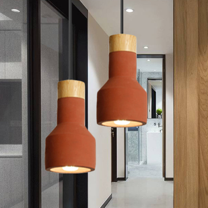 Nordic Stylish Ceiling Pendant Torch Shape One Light Cement Hanging Light for Bedroom Hotel Clearhalo 'Ceiling Lights' 'Pendant Lights' 'Pendants' Lighting' 242839