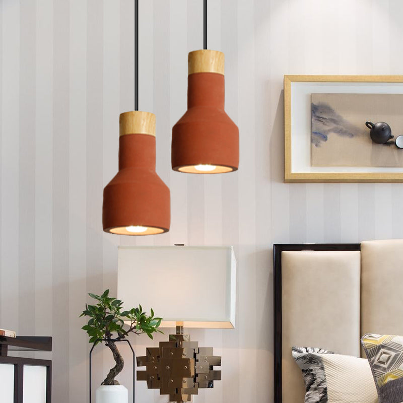 Nordic Stylish Ceiling Pendant Torch Shape One Light Cement Hanging Light for Bedroom Hotel Clearhalo 'Ceiling Lights' 'Pendant Lights' 'Pendants' Lighting' 242840