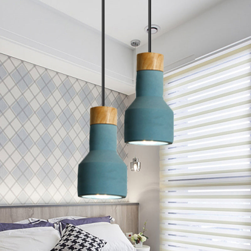 Nordic Stylish Ceiling Pendant Torch Shape One Light Cement Hanging Light for Bedroom Hotel Clearhalo 'Ceiling Lights' 'Pendant Lights' 'Pendants' Lighting' 242842