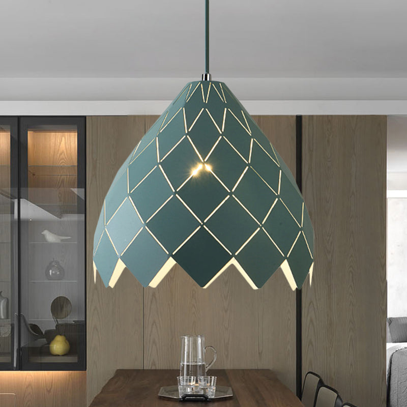 Macaron Pipe Cone Pendant Light 1 Head Metal Hanging Light for Restaurant Kitchen Island Clearhalo 'Ceiling Lights' 'Modern Pendants' 'Modern' 'Pendant Lights' 'Pendants' Lighting' 242882