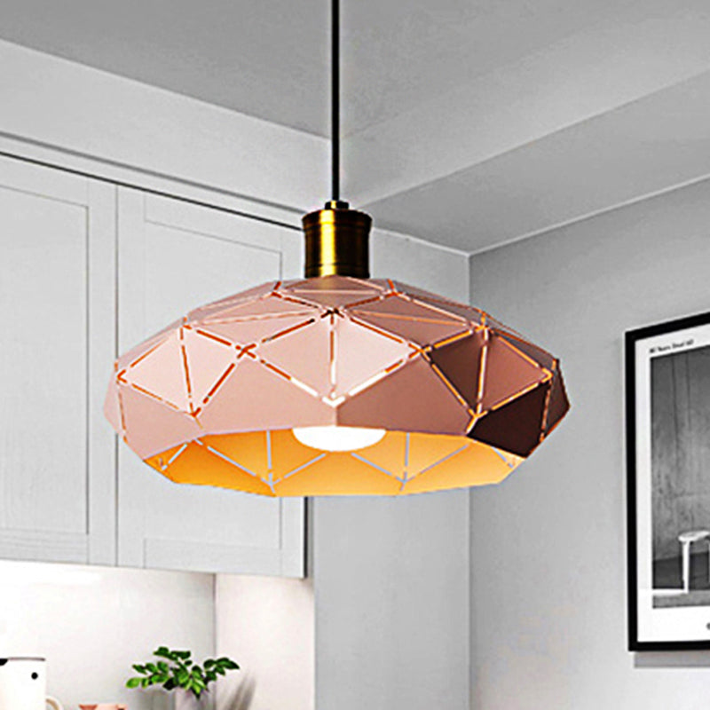 Macaron Facet Cap Shape Hanging Light Metal 1 Head Pendant Light for Kindergarten Clearhalo 'Ceiling Lights' 'Modern Pendants' 'Modern' 'Pendant Lights' 'Pendants' Lighting' 242908