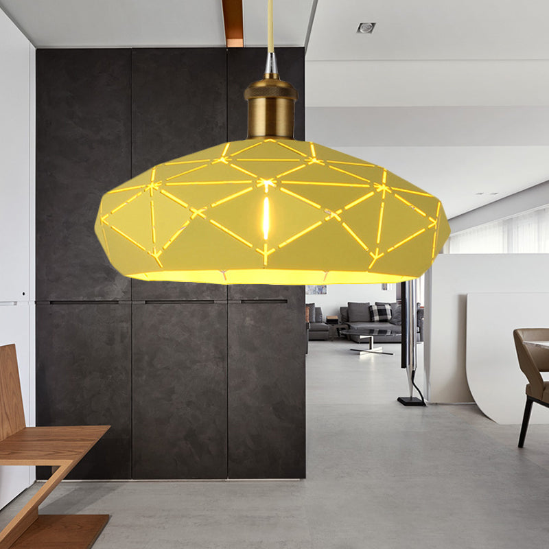 Macaron Facet Cap Shape Hanging Light Metal 1 Head Pendant Light for Kindergarten Clearhalo 'Ceiling Lights' 'Modern Pendants' 'Modern' 'Pendant Lights' 'Pendants' Lighting' 242912