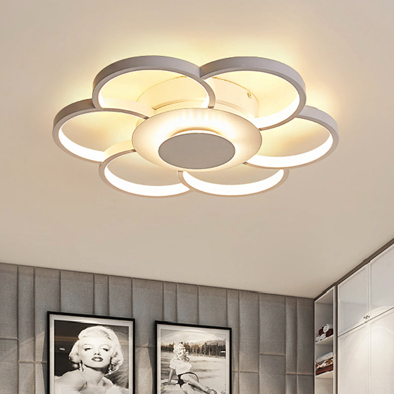 Floral Bedroom LED Flush Mount Light Acrylic 19.5"/25.5" Wide Simple Ceiling Light Fixture in Warm/White/Natural Light Clearhalo 'Ceiling Lights' 'Close To Ceiling Lights' 'Close to ceiling' 'Semi-flushmount' Lighting' 242981