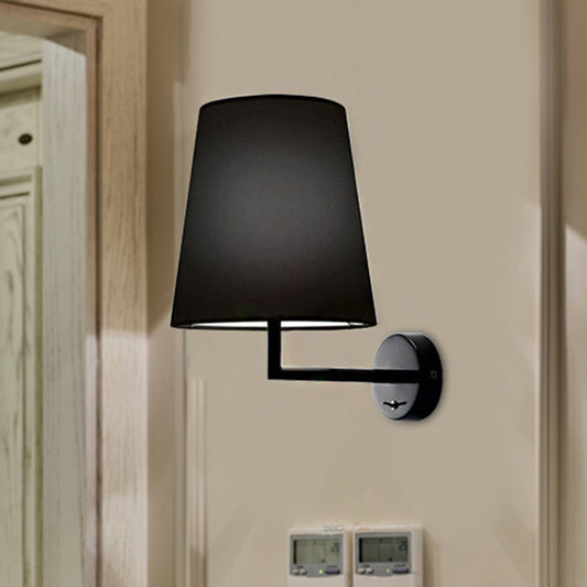 LED Cone Wall Mounted Lighting Modernism Fabric Sconce Light in Black/White for Living Room Black Clearhalo 'Modern wall lights' 'Modern' 'Wall Lamps & Sconces' 'Wall Lights' Lighting' 243037