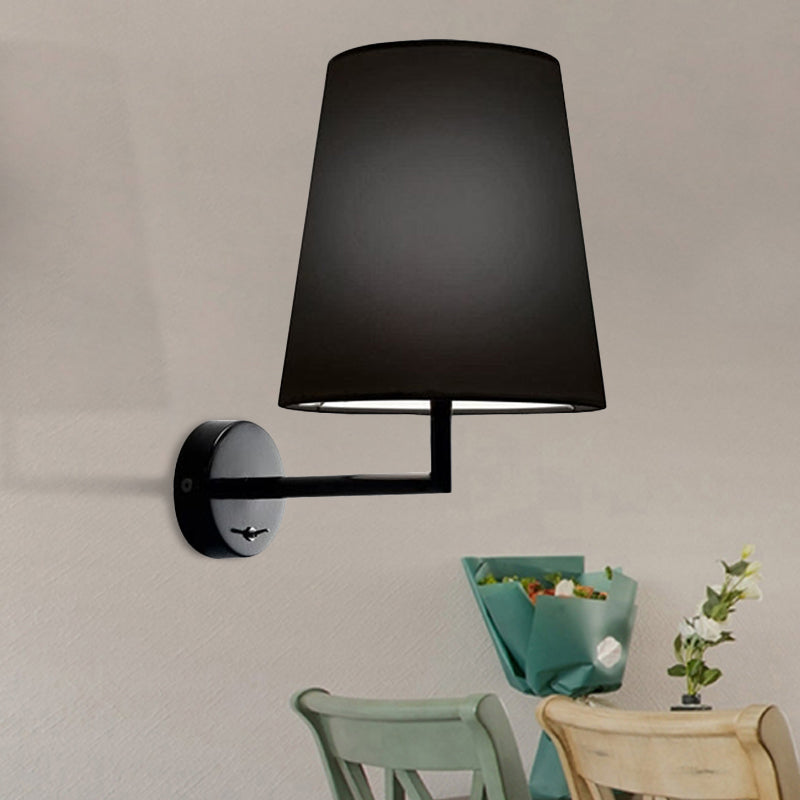 LED Cone Wall Mounted Lighting Modernism Fabric Sconce Light in Black/White for Living Room Clearhalo 'Modern wall lights' 'Modern' 'Wall Lamps & Sconces' 'Wall Lights' Lighting' 243038