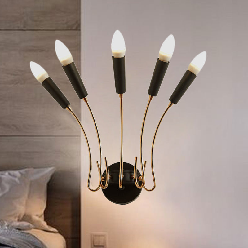 5-Lights Rocket Shaped Wall Lamp Contemporary Metal Wall Sconce Light for Living Room Clearhalo 'Cast Iron' 'Glass' 'Industrial' 'Modern wall lights' 'Modern' 'Tiffany' 'Traditional wall lights' 'Wall Lamps & Sconces' 'Wall Lights' Lighting' 243067