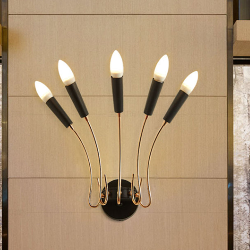 5-Lights Rocket Shaped Wall Lamp Contemporary Metal Wall Sconce Light for Living Room Gold Clearhalo 'Cast Iron' 'Glass' 'Industrial' 'Modern wall lights' 'Modern' 'Tiffany' 'Traditional wall lights' 'Wall Lamps & Sconces' 'Wall Lights' Lighting' 243068