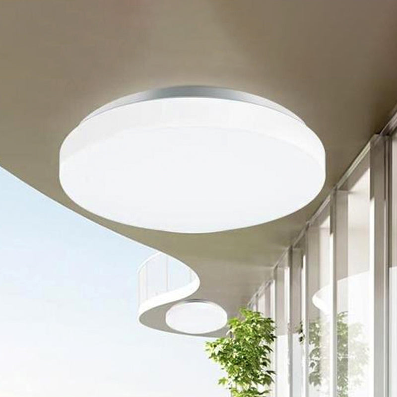 Simple Round Ceiling Mounted Fixture with Acrylic Shade Metal White LED 7.5"/9"/12" Dia Flush Ceiling Light for Bedroom White Clearhalo 'Ceiling Lights' 'Close To Ceiling Lights' 'Close to ceiling' 'Flush mount' Lighting' 243096