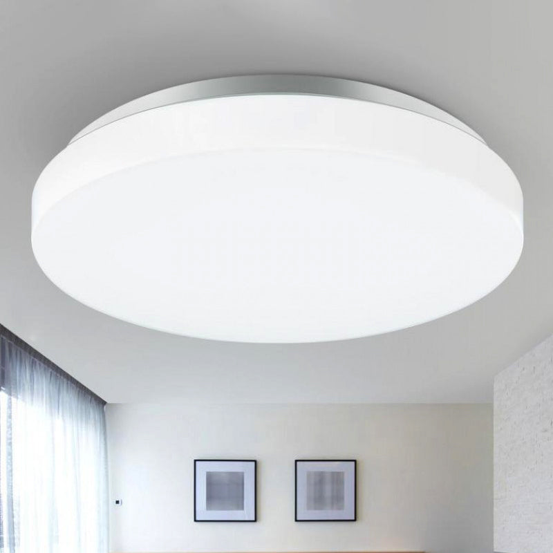 Simple Round Ceiling Mounted Fixture with Acrylic Shade Metal White LED 7.5"/9"/12" Dia Flush Ceiling Light for Bedroom Clearhalo 'Ceiling Lights' 'Close To Ceiling Lights' 'Close to ceiling' 'Flush mount' Lighting' 243097