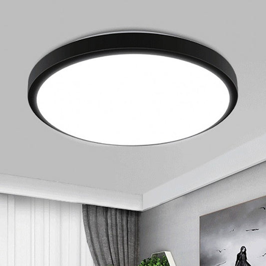 Black Circular Ceiling Mount Light with Acrylic Shade Contemporary LED Flush Mount Light for Living Room in Warm/White, 10.5"/13"/16" Diameter Black Clearhalo 'Ceiling Lights' 'Close To Ceiling Lights' 'Close to ceiling' 'Flush mount' Lighting' 243100