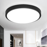 Black Circular Ceiling Mount Light with Acrylic Shade Contemporary LED Flush Mount Light for Living Room in Warm/White, 10.5"/13"/16" Diameter Clearhalo 'Ceiling Lights' 'Close To Ceiling Lights' 'Close to ceiling' 'Flush mount' Lighting' 243101