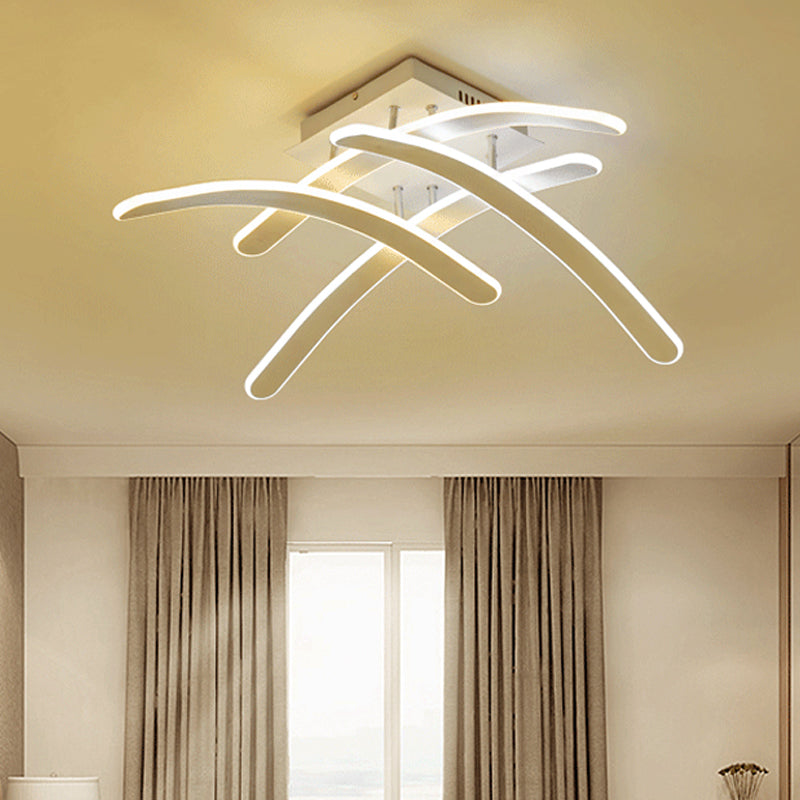 Cross Bedroom Flush Mount Ceiling Light Acrylic LED Modernism Flush Mount Lamp in Warm/White Light White Warm Clearhalo 'Ceiling Lights' 'Close To Ceiling Lights' 'Close to ceiling' 'Semi-flushmount' Lighting' 243112