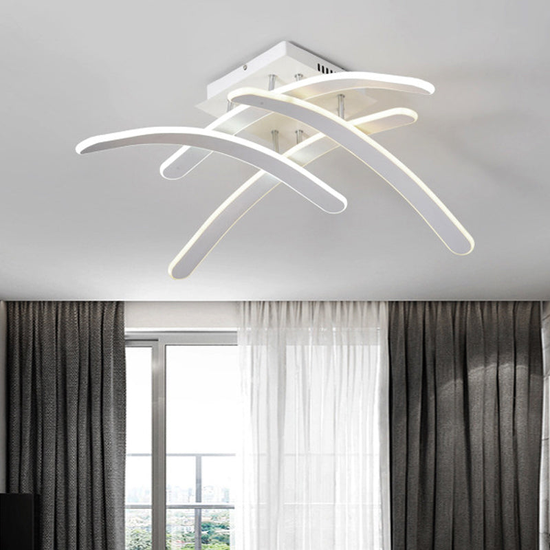 Cross Bedroom Flush Mount Ceiling Light Acrylic LED Modernism Flush Mount Lamp in Warm/White Light White White Clearhalo 'Ceiling Lights' 'Close To Ceiling Lights' 'Close to ceiling' 'Semi-flushmount' Lighting' 243113