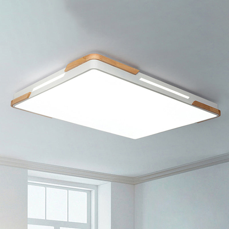 Nordic Stylish Rectangle Flushmount Light Acrylic LED Ceiling Fixture for Balcony Hotel White Clearhalo 'Ceiling Lights' 'Close To Ceiling Lights' 'Close to ceiling' 'Flush mount' Lighting' 243242