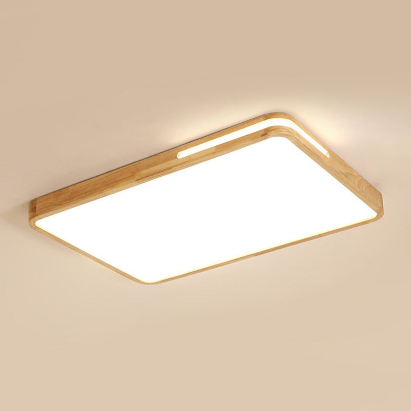 Japanese Style Beige Ceiling Mount Light Rectangle Acrylic LED Ceiling Lamp for Study Room Wood Clearhalo 'Ceiling Lights' 'Close To Ceiling Lights' 'Close to ceiling' 'Flush mount' Lighting' 243256