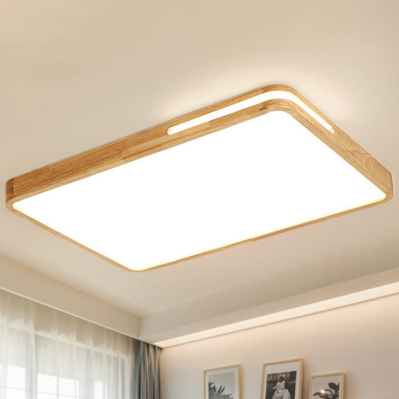 Japanese Style Beige Ceiling Mount Light Rectangle Acrylic LED Ceiling Lamp for Study Room Clearhalo 'Ceiling Lights' 'Close To Ceiling Lights' 'Close to ceiling' 'Flush mount' Lighting' 243257