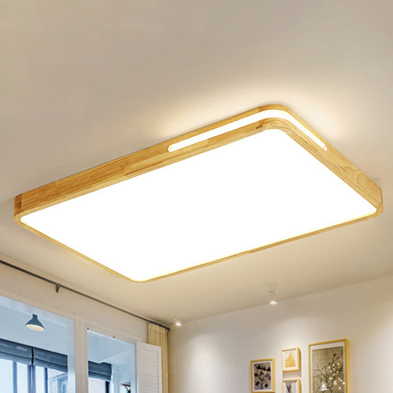 Japanese Style Beige Ceiling Mount Light Rectangle Acrylic LED Ceiling Lamp for Study Room Clearhalo 'Ceiling Lights' 'Close To Ceiling Lights' 'Close to ceiling' 'Flush mount' Lighting' 243258