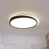 18"/23.5" Dia Black Circular Flush Mount Ceiling Light Simple Metal LED Study Room Ceiling Flush Mount in Warm/White with Acrylic Diffuser Black Warm Clearhalo 'Ceiling Lights' 'Close To Ceiling Lights' 'Close to ceiling' 'Flush mount' Lighting' 243269