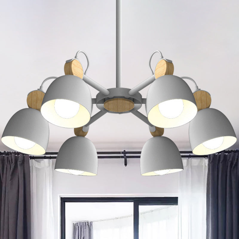 Modern Stylish Dome Chandelier Rotatable Metallic Hanging Light for Hotel Bedroom Clearhalo 'Ceiling Lights' 'Chandeliers' 'Modern Chandeliers' 'Modern' Lighting' 243313