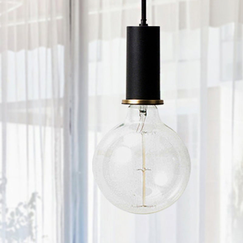 Mini Hanging Light Single Light Macaron Loft Metal Pendant Light in Black/Blue/Pink/White for Cafe Black 4" Clearhalo 'Ceiling Lights' 'Modern Pendants' 'Modern' 'Pendant Lights' 'Pendants' Lighting' 243351