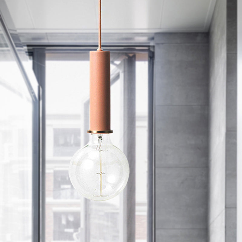 Mini Hanging Light Single Light Macaron Loft Metal Pendant Light in Black/Blue/Pink/White for Cafe Pink 6.5" Clearhalo 'Ceiling Lights' 'Modern Pendants' 'Modern' 'Pendant Lights' 'Pendants' Lighting' 243359