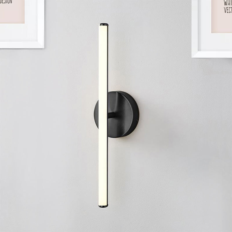 Gold/Black Tubular Wall Sconce Lighting Modern LED Acrylic Wall Lamp for Bathroom Clearhalo 'Cast Iron' 'Glass' 'Industrial' 'Modern wall lights' 'Modern' 'Tiffany' 'Traditional wall lights' 'Wall Lamps & Sconces' 'Wall Lights' Lighting' 243392