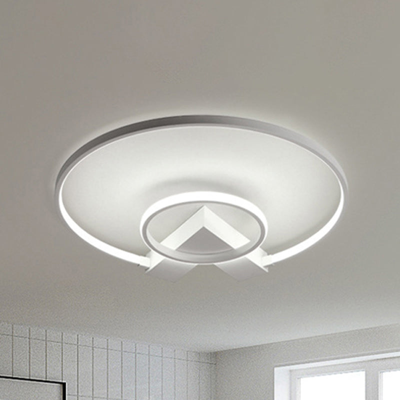 White/Gold Circular Flushmount Modern Single Light Acrylic Ceiling Lighting Fixture in Warm/White/Natural Light White Clearhalo 'Ceiling Lights' 'Close To Ceiling Lights' 'Close to ceiling' 'Flush mount' Lighting' 243398