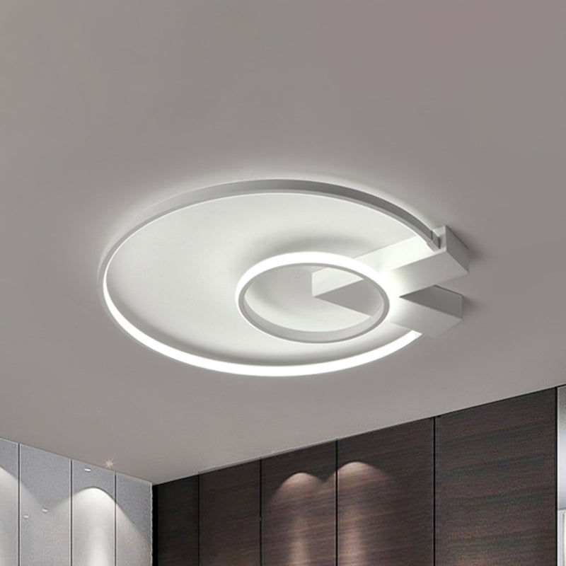 White/Gold Circular Flushmount Modern Single Light Acrylic Ceiling Lighting Fixture in Warm/White/Natural Light Clearhalo 'Ceiling Lights' 'Close To Ceiling Lights' 'Close to ceiling' 'Flush mount' Lighting' 243399