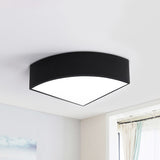 White/Black Sector Flush Light Modernist Led 10"/12"/14" Wide Metal Flush Mount Ceiling Fixture Clearhalo 'Ceiling Lights' 'Close To Ceiling Lights' 'Close to ceiling' 'Flush mount' Lighting' 243410