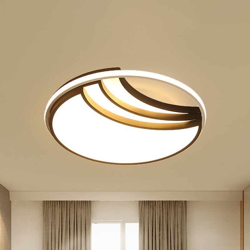 Multi-Layer Round/Rectangular/Square Ceiling Flush Mount Light Modern Metal LED 18"/23.5"/35.5" Wide Black Bedroom Flush Ceiling Light Clearhalo 'Ceiling Lights' 'Close To Ceiling Lights' 'Close to ceiling' 'Flush mount' Lighting' 243433