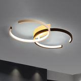 Black and White/White C-Shaped Ceiling Lighting Fixture Simplicity LED Acrylic Semi Flush Ceiling Light in Warm/White/Natural Light Black-White Clearhalo 'Ceiling Lights' 'Close To Ceiling Lights' 'Close to ceiling' 'Semi-flushmount' Lighting' 243471