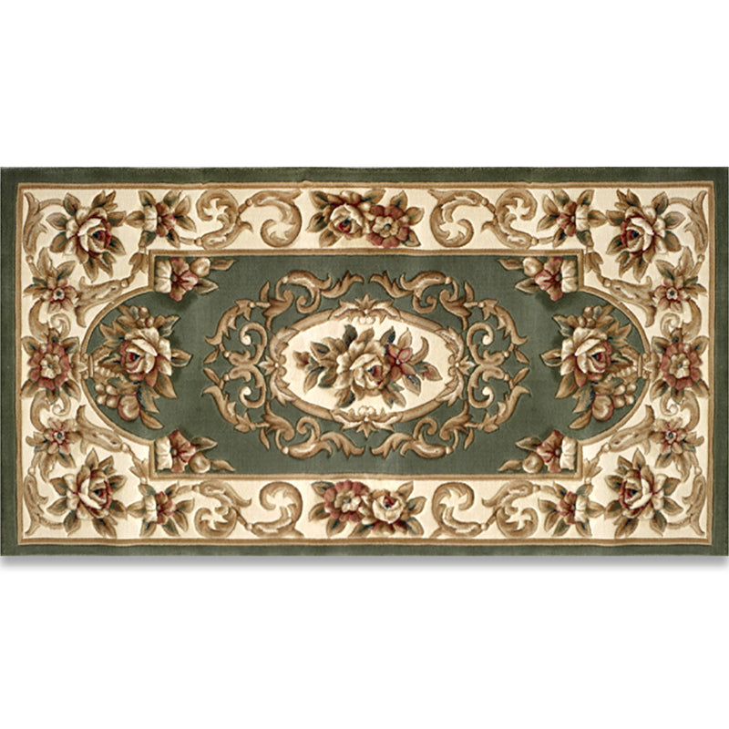 Shabby Chic Bedroom Rug Multi Colored Flower Printed Indoor Rug Synthetics Non-Slip Pet Friendly Area Carpet Pea Green Clearhalo 'Area Rug' 'Rugs' 'Vintage' Rug' 2434792