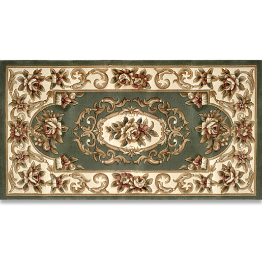 Shabby Chic Bedroom Rug Multi Colored Flower Printed Indoor Rug Synthetics Non-Slip Pet Friendly Area Carpet Pea Green Clearhalo 'Area Rug' 'Rugs' 'Vintage' Rug' 2434792