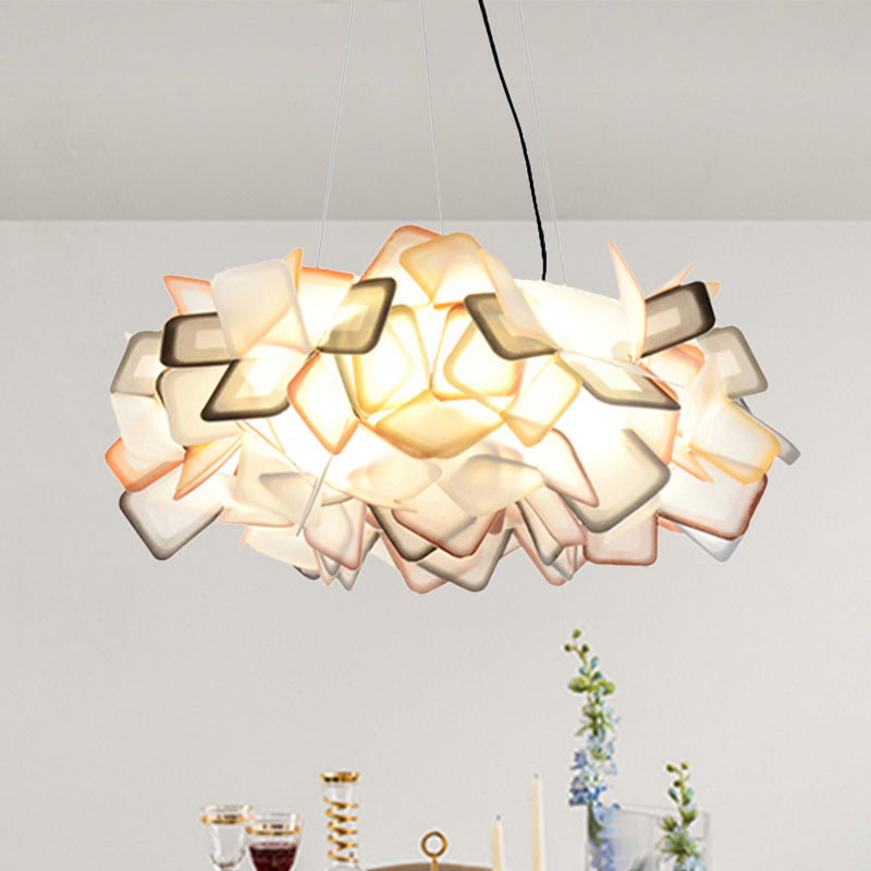 Brown/Blue/Purple Blossom Drop Pendant Contemporary 21"/27.5" Wide 1-Light Acrylic Ceiling Lamp for Living Room Brown Clearhalo 'Ceiling Lights' 'Modern Pendants' 'Modern' 'Pendant Lights' 'Pendants' Lighting' 243520