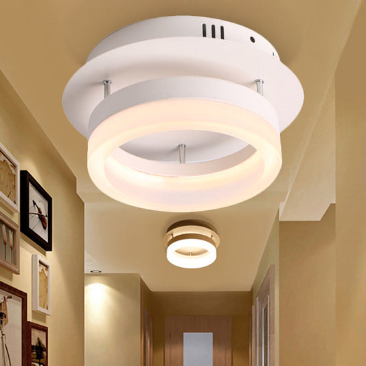 Acrylic Round/Square Ceiling Semi Flush Mount Light Modern LED Lighting Fixture in Warm/White Light for Corridor Clearhalo 'Ceiling Lights' 'Close To Ceiling Lights' 'Close to ceiling' 'Semi-flushmount' Lighting' 243541