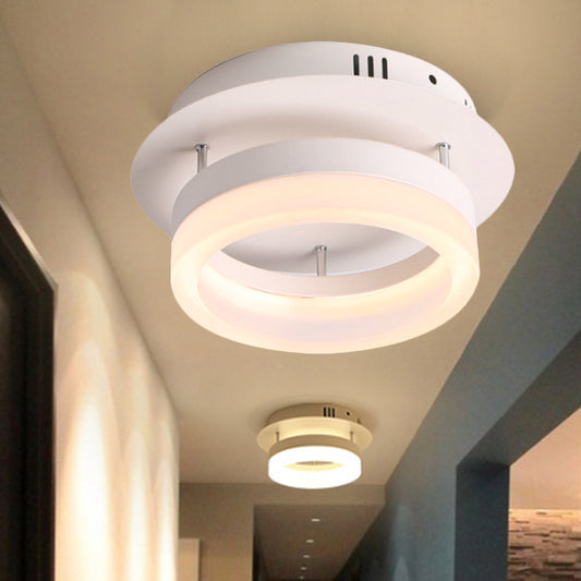 Acrylic Round/Square Ceiling Semi Flush Mount Light Modern LED Lighting Fixture in Warm/White Light for Corridor Clearhalo 'Ceiling Lights' 'Close To Ceiling Lights' 'Close to ceiling' 'Semi-flushmount' Lighting' 243542