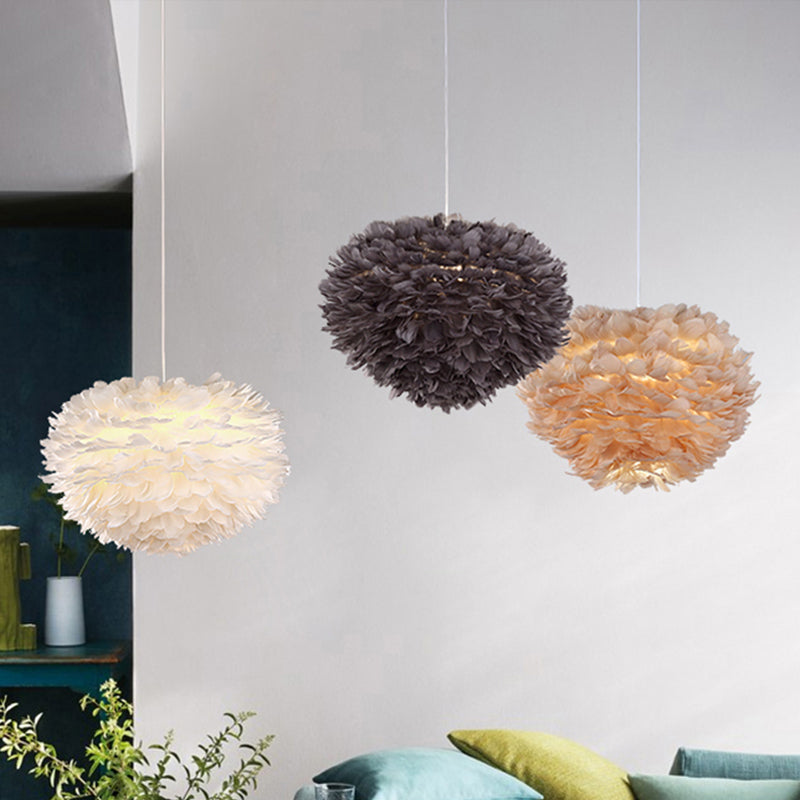 Pendant Light with Shade, Modern Style Feather Ceiling Light Fixture Clearhalo 'Ceiling Lights' 'Modern Pendants' 'Modern' 'Pendant Lights' 'Pendants' Lighting' 243569