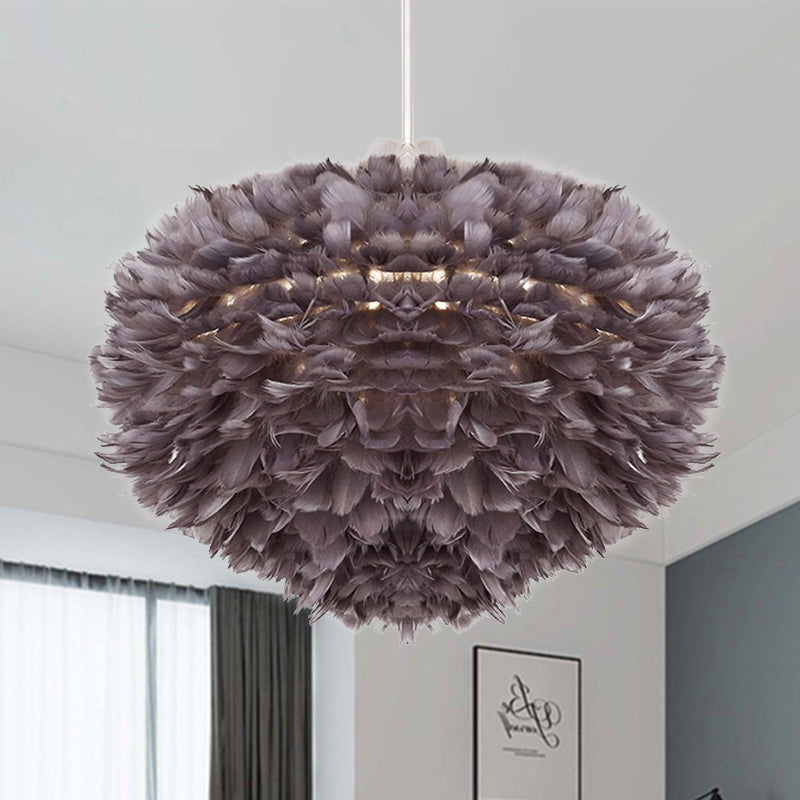 Pendant Light with Shade, Modern Style Feather Ceiling Light Fixture Black Clearhalo 'Ceiling Lights' 'Modern Pendants' 'Modern' 'Pendant Lights' 'Pendants' Lighting' 243572