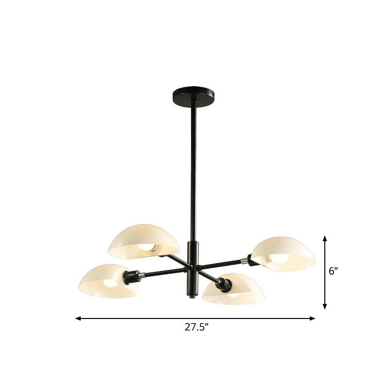 1/2 Tiers Chandelier Lamp Spoon Shade Nordic Simple Style Metal 4/6/8 Lights Hanging Ceiling Light with Black/Gold Rod Clearhalo 'Ceiling Lights' 'Chandeliers' 'Modern Chandeliers' 'Modern' Lighting' 243594