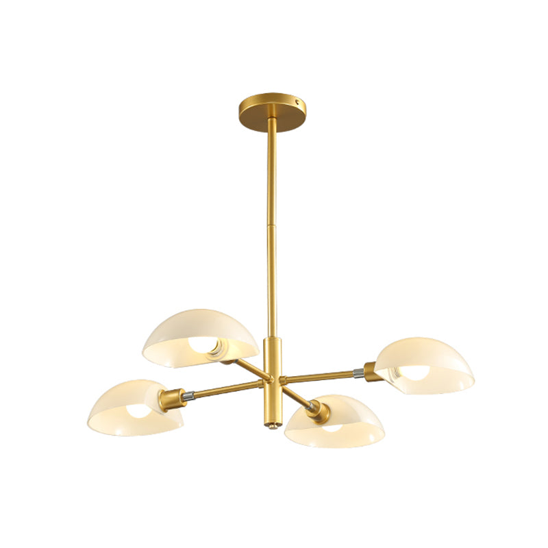 1/2 Tiers Chandelier Lamp Spoon Shade Nordic Simple Style Metal 4/6/8 Lights Hanging Ceiling Light with Black/Gold Rod Clearhalo 'Ceiling Lights' 'Chandeliers' 'Modern Chandeliers' 'Modern' Lighting' 243600