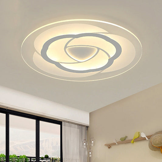 Floral Flushmount Lighting Simple Acrylic LED Bedroom Ceiling Mounted Fixture in Warm/White, 16"/19.5"/23.5" Wide Clearhalo 'Ceiling Lights' 'Close To Ceiling Lights' 'Close to ceiling' 'Flush mount' Lighting' 243637